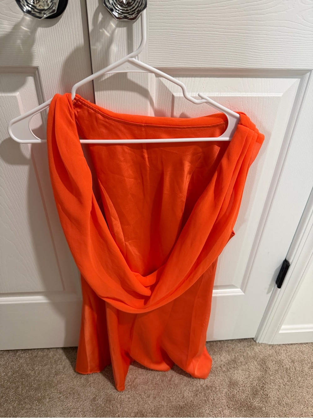 Show Me Your Mumu Bright Orange Draped Mini Dress NWT